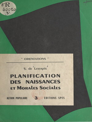 cover image of Planification des naissances et morales sociales